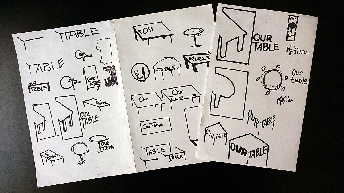 Our Table logo sketches