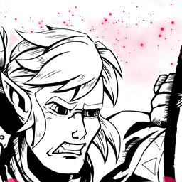 Ink detail of Link from Legend of Zelda commission