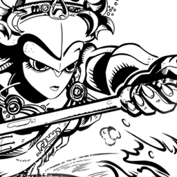 Ink detail of Mipha from Legend of Zelda commission