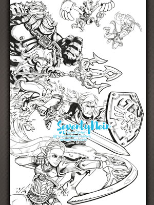 Breath of the Wild commission pencils