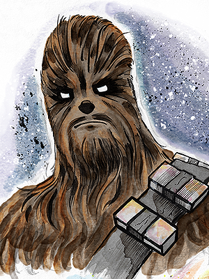 Chewbacca color bust sketch