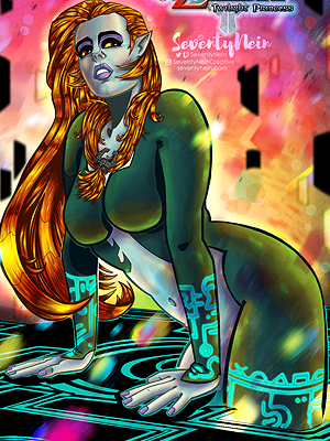 Thigh-Up illustration of Midna from the Legend of Zelda